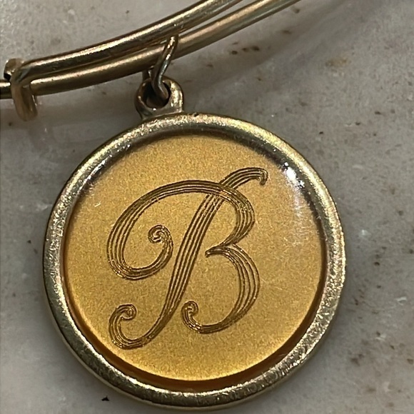 Alex and Ani B Initial Charm Adjustable Bangle Bracelet - Picture 2 of 3